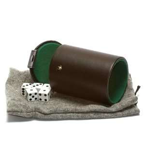  Black Dice Cup w/ Pocket Bottom, Green Cloth Lined (4x3 
