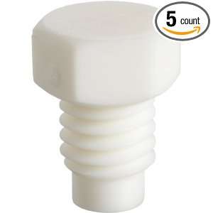 Value Plastics M6 x 1 Thread Plug 5/16 Hex White Nylon (Pack of 5 