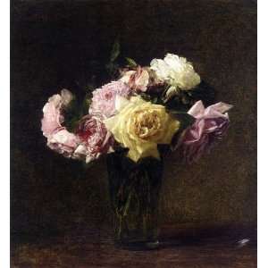  Oil Painting Roses VI Henri Fantin Latour Hand Painted 
