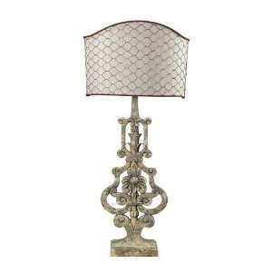 Sterling Industries Chicken Wire Shade Table Lamp in Avignon White 