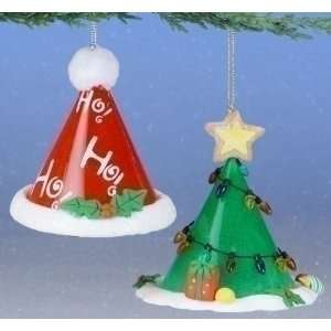   Lights LED Tree & Santa Hat Ornaments 4 