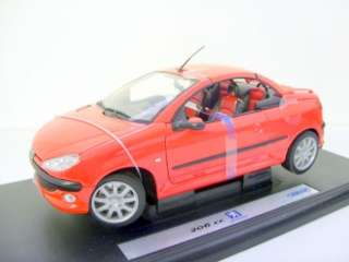 WELLY 1/18 9858R PEUGEOT 206 CC RED  