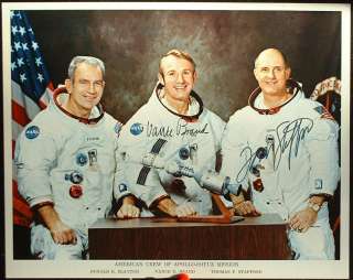 Apollo Soyuz Crew Signed NASA Lithograph Tom Stafford & Vance Brand 