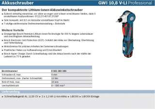 Winkel Akkuschrauber GWI 10,8 V Li Professional