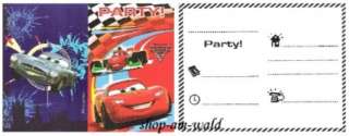 Disney CARS 2 Party Kindergeburtstag 6 Einladungen Einladungskarten 