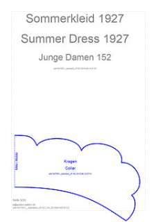 Schnittmuster Sommerkleid 1927 Retro Vintage Sewing Pattern Summer 
