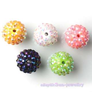   Colours AB Resin Rhinestones Spacer Beads Wholesale 18mm 111544  