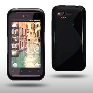  HTC RHYME WAVE TPU GEL CASE BY CELLAPOD CASES SOLID BLACK 