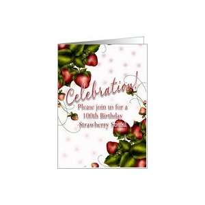  Strawberry Social Invitation   100th Birthday Card Toys & Games