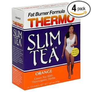 Thermo Slim Tea, Orange, Tea Bags, 24 Count Box (Pack of 4)  