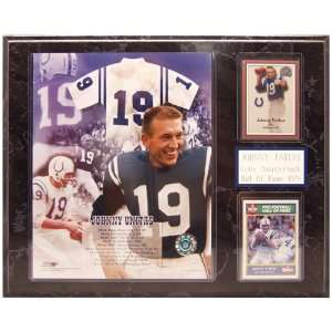  NFL Colts Johnny Unitas 12 by 15 Two Card Plaque Sports 