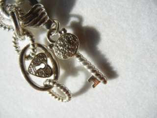   STERLING SILVER KEY TO MY HEART CHARM NECKLACE and ENHANCER  