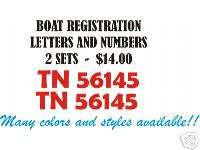 Custom BOAT REGISTRATION NUMBERS LETTERS Decal Stickers  