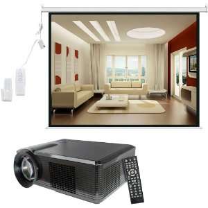  Video Projector and Screen Package   PRJLE33 Portable LED Projector 