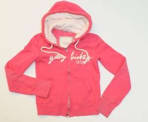 Gilly Hicks Pink Girls XS Zip Up Hoodie Hooded Sweatshirt  
