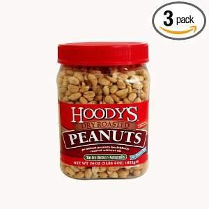 Hoodys Dry Roasted Peanuts, 36 Ounce Plastic Jars (Pack of 3)
