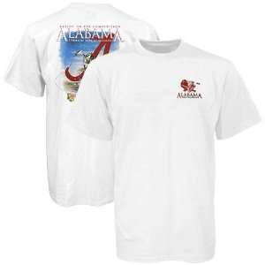 NCAA Alabama Crimson Tide White Fish Team Bass T shirt 