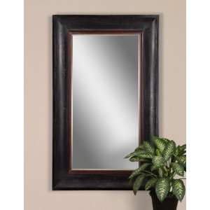  Antiqued Oversized Mirror with Black Weathered Finish 