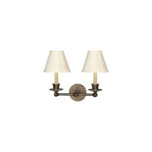  Studio Classic Double Sconce in Antique Nickel with Tissue 