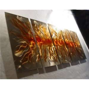  Chaos 5   64 inch x 24 inch Abstract Painting Metal Wall 