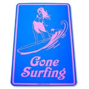  Gone Surfing Surfer Girl Street Sign  Blue Sports 