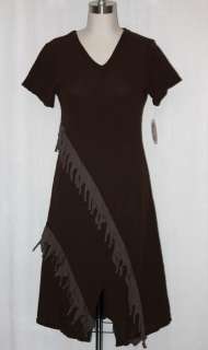 OH MY GAUZE Cotton Bias Cut LASH Fringe Trim Long Dress 1 (S/M) 2 (L 