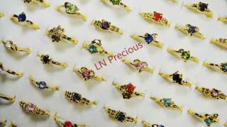 wholesale Jewelry lots 50pcs rhinestone gold Plated Rings New free 