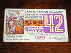 1941 Capital Transit Weekly Streetcar Busline Pass DC