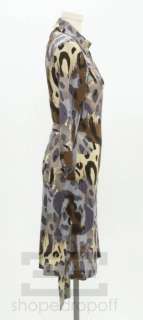   Von Furstenberg Neutral Paper Cheetah Wrap Dress Size 10 NEW  