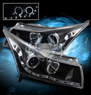 11 12 Chevy Cruze Twin Angel Eye Halo Ring Projector LED Black 
