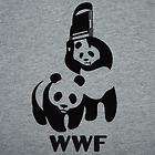 WWF PANDA BEAR wrestling shirt Retro Funny Cool t shirt S grey