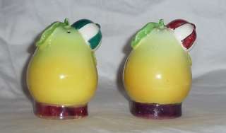 Vintage NAPCO Anthropomorphic Pear Salt Pepper Shakers  