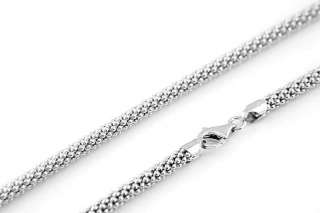 STERLING SILVER ITALY POPCORN STYLE NECKLACE 18 4.5 mm  