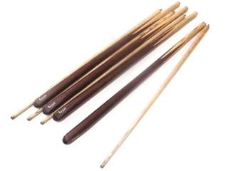 Four Ash Pool Snooker Billiards Cues & 4 x stick on tip  