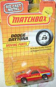   MATCHBOX MB 28 RED DODGE DAYTONA TURBO Z CARD HAS SHELFWARE  