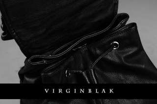 vb HOMME Chrome STUDDED Black Leather Backpack 1QU  