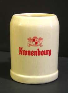   1960s Kronenbourg Ceramic Beer Mug French Beer Belgium Mug  