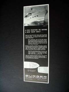 Burger Jigmil IV Cruiser boat yacht 1961 print Ad  