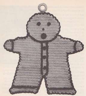 GINGERBREAD BOY POTHOLDER ~ Crochet Pattern ~  