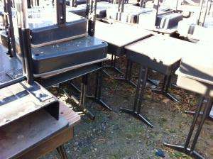 Lot of 175 Steel & Wood Student Desks Value in Salvage Steel  