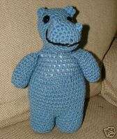 Handmade Crochet Baby Hippo Stuffed Animal Toy  