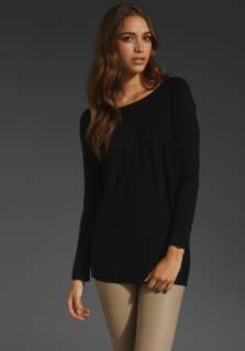 VINCE Slit Tie Back Sweater in Black  