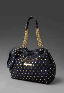JUICY COUTURE Luxe Polka Dot Day Dreamer Bag in Club Navy/Gold at 