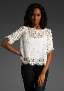 JOIE All Over Lace Fanny Top in Porcelain  