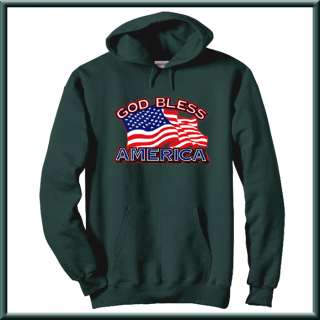 God Bless America US Flag Patriot Zip Up Hoodie,Sweatshirt S,M,L,XL,2X 
