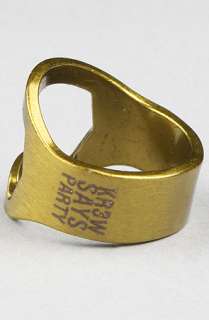 KR3W The Bottle Opener Ring in Antique Brass  Karmaloop   Global 