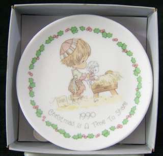 Precious Moments 1990 Christmas Porcelain Plate  