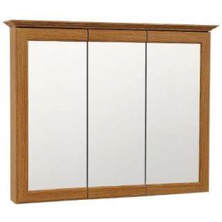   37 in. W Mirrored Medicine Cabinet in Oak TG36 OA 