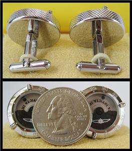 invicta elements stainless steel black ip rotor cufflinks rp $ 265
