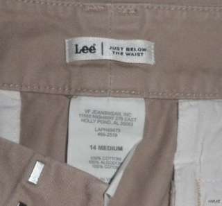 LEE Just Below the Waist TAN PANTS, Sz 14 MED  